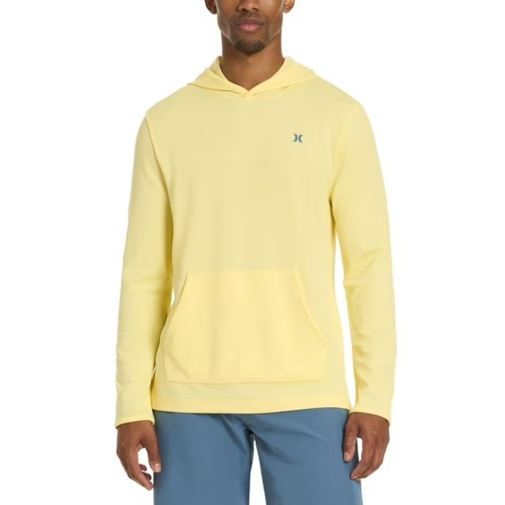 Hurley Mens Mesh Hooded UV Tee Long Sleeve Yellow Size M UPF 50+ NWT